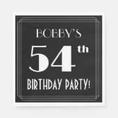 Art Deco 54th Birthday Party met aangepaste naam Servet (Voorkant)