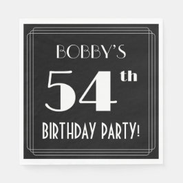Art Deco 54th Birthday Party met aangepaste naam Servet