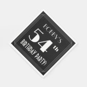 Art Deco 54th Birthday Party met aangepaste naam Servet (Hoek)