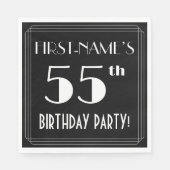 Art Deco: 55e verjaardag met aangepaste naam Servet (Voorkant)