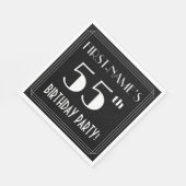 Art Deco: 55e verjaardag met aangepaste naam Servet (Hoek)