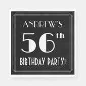 Art Deco 56th Birthday Party met aangepaste naam Servet (Voorkant)