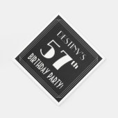 Art Deco 57th Birthday Party met aangepaste naam Servet (Hoek)