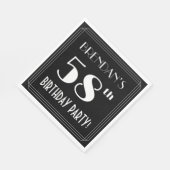 Art Deco 58th Birthday Party met aangepaste naam Servet (Hoek)