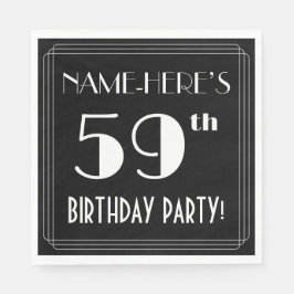 Art Deco 59th Birthday Party met aangepaste naam Servet