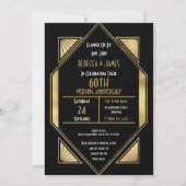 Art Deco 60 jaar trouwdag Kaart (Voorkant)