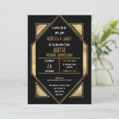 Art Deco 60 jaar trouwdag Kaart (Staand voorkant)