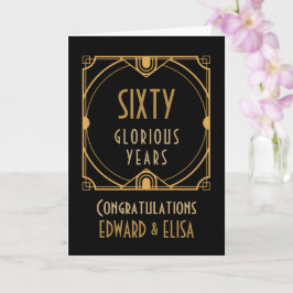 Art Deco 60e Jubileum Namen Zestig jaar Zwart Kaart