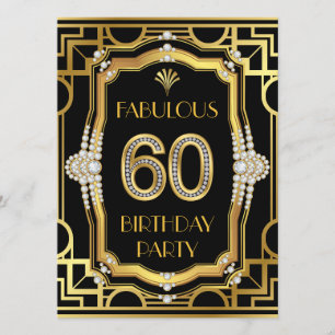 Art Deco 60ste verjaardag Kaart