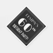 Art Deco: 60th Birthday Party met aangepaste naam Servet (Hoek)