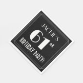 Art Deco: 61st Birthday Party met aangepaste naam Servet (Hoek)