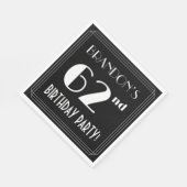 Art Deco: 62e verjaardag met aangepaste naam Servet (Hoek)