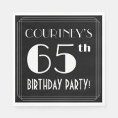 Art Deco: 65e verjaardag met aangepaste naam Servet (Voorkant)