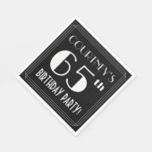 Art Deco: 65e verjaardag met aangepaste naam Servet (Hoek)