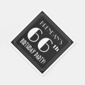 Art Deco: 66e verjaardag met aangepaste naam Servet (Hoek)