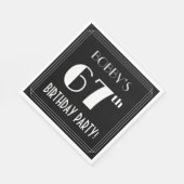 Art Deco: 67e verjaardag met aangepaste naam Servet (Hoek)