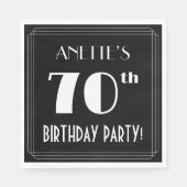 Art Deco 70th Birthday Party met aangepaste naam Servet (Voorkant)