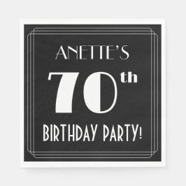 Art Deco 70th Birthday Party met aangepaste naam Servet