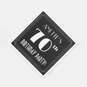 Art Deco 70th Birthday Party met aangepaste naam Servet (Hoek)