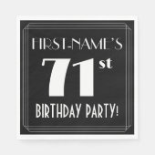 Art Deco 71st Birthday Party met aangepaste naam Servet (Voorkant)
