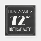 Art Deco 72e verjaardag met aangepaste naam Servet (Voorkant)