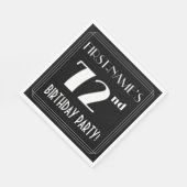 Art Deco 72e verjaardag met aangepaste naam Servet (Hoek)