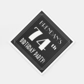 Art Deco 74th Birthday Party met aangepaste naam Servet (Hoek)