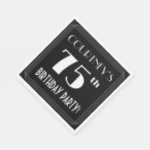 Art Deco 75th Birthday Party met aangepaste naam Servet (Hoek)