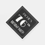 Art Deco 76th Birthday Party met aangepaste naam Servet (Hoek)