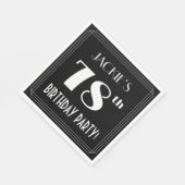 Art Deco 78th Birthday Party met aangepaste naam Servet (Hoek)