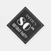 Art Deco: 80th Birthday Party met aangepaste naam Servet (Hoek)