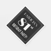 Art Deco: 81st Birthday Party met aangepaste naam Servet (Hoek)