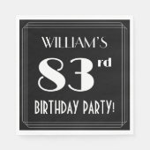 Art Deco: 83rd Birthday Party met aangepaste naam Servet (Voorkant)