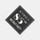 Art Deco: 85th Birthday Party met aangepaste naam Servet (Hoek)