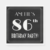 Art Deco: 86th Birthday Party met aangepaste naam Servet (Voorkant)