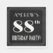 Art Deco: 88e verjaardag met aangepaste naam Servet (Voorkant)
