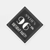 Art Deco: 96th Birthday Party met aangepaste naam Servet (Hoek)