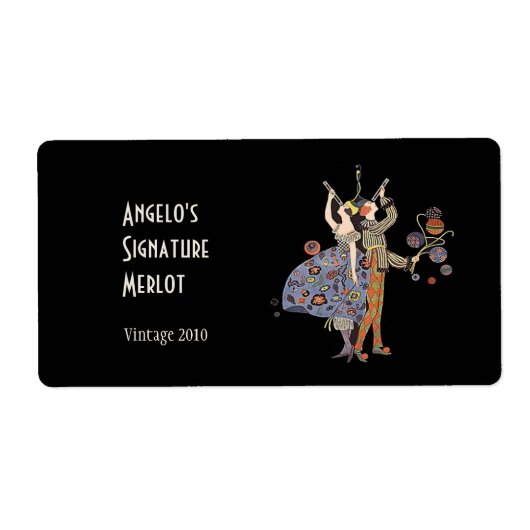Art Deco Aangepast wijnlabel Etiket (Voorkant)