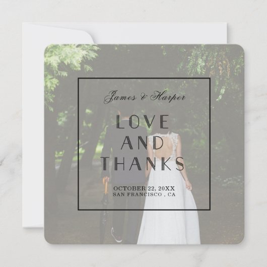 Art Deco | Aangepaste foto dankkaart Kaart (Voorkant)