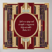 Art Deco Aanpasbare Downloadbare Bijbelvers Poster (Voorkant)