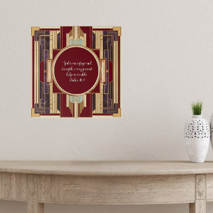 Art Deco Aanpasbare Downloadbare Bijbelvers Poster