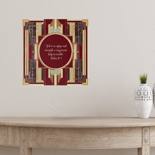 Art Deco Aanpasbare Downloadbare Bijbelvers Poster