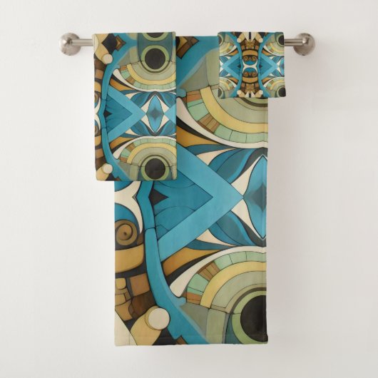 Art Deco Abstract Bad Handdoek (Insitu)