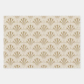 Art Deco  Abstract Geometrisch Beige en Goud Inpakpapier Vel (Voorkant 3)