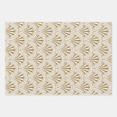 Art Deco  Abstract Geometrisch Beige en Goud Inpakpapier Vel (Voorkant)