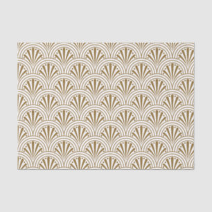 Art Deco  Abstract Geometrisch Beige en Goud Tissuepapier