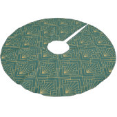 Art Deco  Abstract Geometrisch Groen en Goud Kerstboom Rok (Gekanteld)