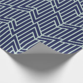 Art Deco Abstract geometrisch patroon blauw Cadeaupapier (Hoek)