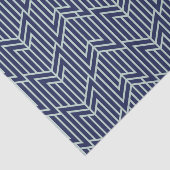 Art Deco Abstract geometrisch patroon blauw Tissuepapier (Detail)