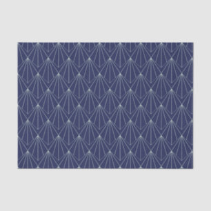 Art Deco Abstract geometrisch patroon donkerblauw Tissuepapier